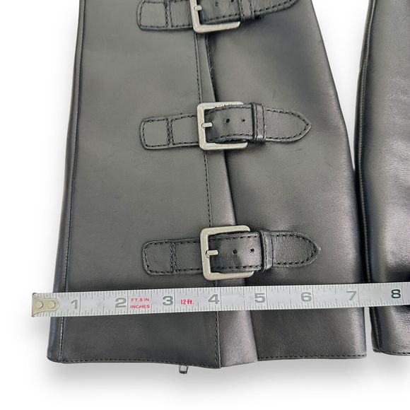 ECCO Knee High Boots Sz 38 7-7.5 Hobart Harness Riding Black Leather Equestrian - Picture 12 of 14